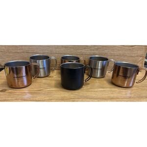 LOT Starbucks Gatherings Mugs Black Stainless Steel Camping Desktop Wire Cups 6